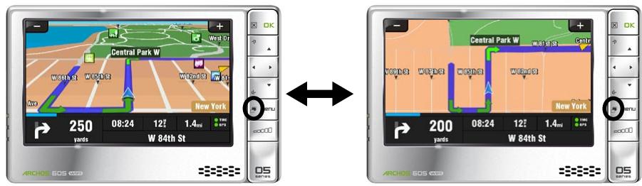 ARCHOS 605 GPS - 2D/3D VIEW MODES - 1