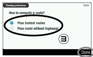 ARCHOS 605 GPS - PREFERENZE DI PIANIFICAZIONE - 3