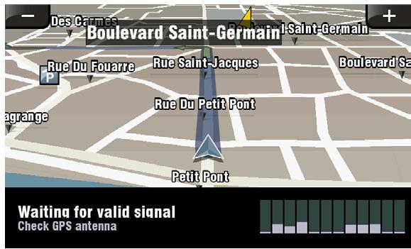ARCHOS 605 GPS - HAUPTNAVIGATIONSFENSTER - 1