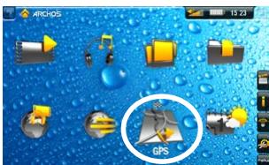 ARCHOS 605 GPS - OUVERTURE DE L'APPLICATION GPS - 1