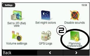 ARCHOS 605 GPS - PREFERECIAS DE RUTA - 2
