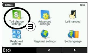 ARCHOS 605 GPS - IMPOSTAZIONI PEDAGGI - 3