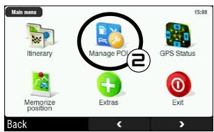 ARCHOS 605 GPS - ERSTELLEN EINES FAVORITENEINTRAGS - 2