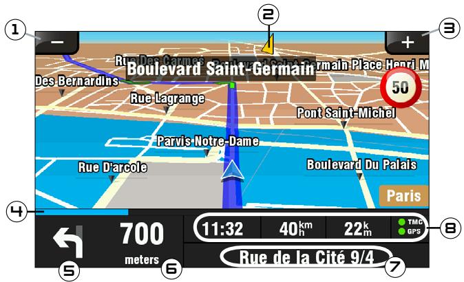 ARCHOS 605 GPS - SCHERMATA DI NAVIGAZIONE PRINCIPALE - 2