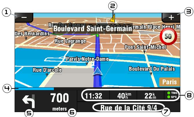 ARCHOS 605 GPS - LA PANTALLA DE NAVEGACION PRINCIPAL - 2