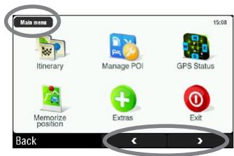 ARCHOS 605 GPS - MENU PRINCIPAL - 4