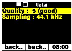 Vol Quality : 5 (good) Sampling : 44.1 kHz back.. back.. 08:00