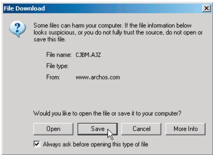 ARCHOS AV300 - Télécharger le fichier CJBM.AJZ - 1