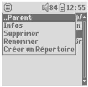 ARCHOS GMINI XS 202 - Menu contextuel d'un fichier - 1