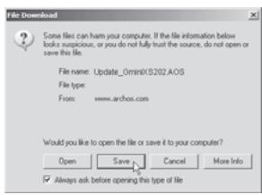 ARCHOS GMINI XS 202S - Télécharger le fichier UPDATE_GMINIXS202. AOS - 1