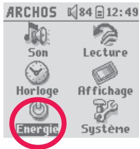 ARCHOS GMINI XS 202S - Modifier les paramètres d'énergie - 1