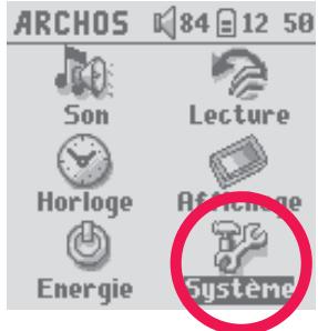 ARCHOS GMINI XS 202S - Modifier les paramètres du système - 1