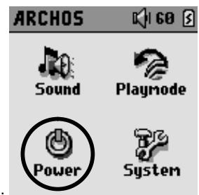 ARCHOS GMINI XS200 - Changer les paramètres d'alimentation - 1