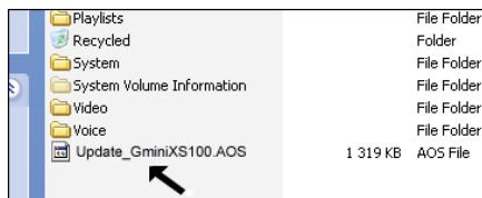 ARCHOS GMINI XS202 - Copier dans la racine du Gmini™ et mettre à jour - 1