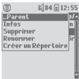 ARCHOS GMINI XS202 - Menu contextuel d'un répertoire - 1