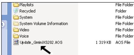 ARCHOS GMINI XS202S - Copier dans la racine du Gmini™ et mettre à jour - 1