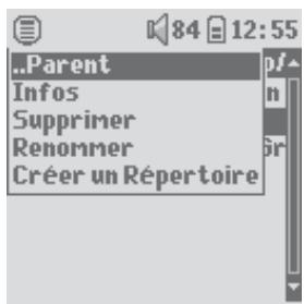 ARCHOS GMINI XS202S - Menu contextuel d'un répertoire - 1