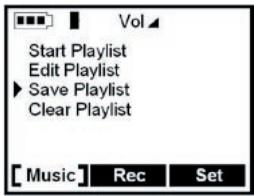 ARCHOS JUKEBOX RECORDER VERSION 2 - Sous-menu Playlist (Liste de lecture) - 1