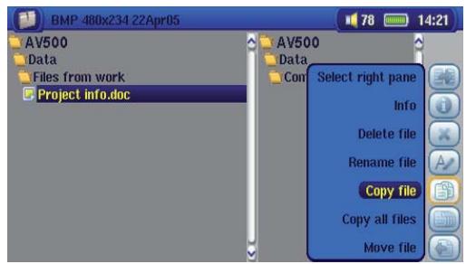 ARCHOS AV 500 - Copier et transférer des fichiers ou des repertoires - 4