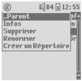 ARCHOS XS202 - Menu contextuel d'un fichier - 1