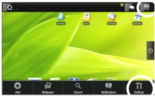 ARCHOS 5 INTERNET TABLET - PARAMÈ TRES PRINCIPAUX - 1