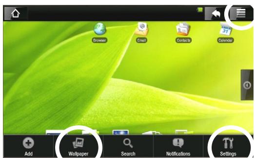 ARCHOS 5 INTERNET TABLET - Personnalisation des éléments de l'écran d'accueil - 1