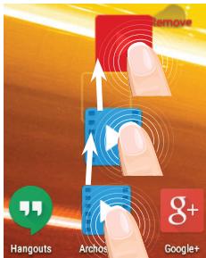 ARCHOS 101D PLATINUM - Ein Element vom Startbildschirm verschieben: - 1