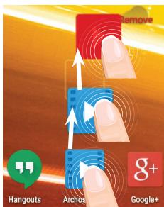 ARCHOS 101D PLATINUM - Desplazamente de un elemento de la pantalla de inicio: - 1