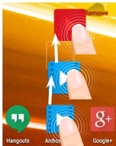 ARCHOS 70B HELIUM - Ein Element vom Startbildschirm verschieben: - 1