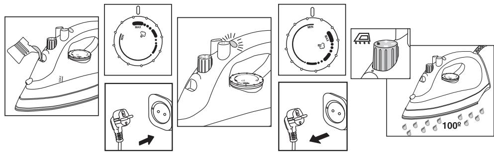 Diagram illustrating the installation steps of an air conditioner, showing step-by-step components and a 100° angle indicator.