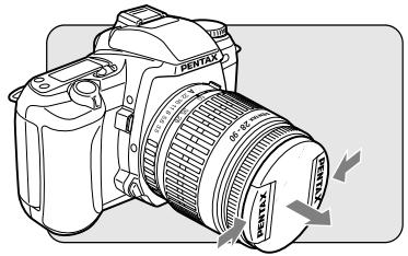 PENTAX MZ-6 - Retirez le bouchon avant de l'objet comme indiqué sur l'illustration. - 1