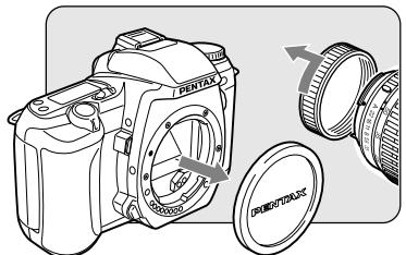 PENTAX MZ-6 - Retirez le bouchon de protection de la monture du boîtier. - 1