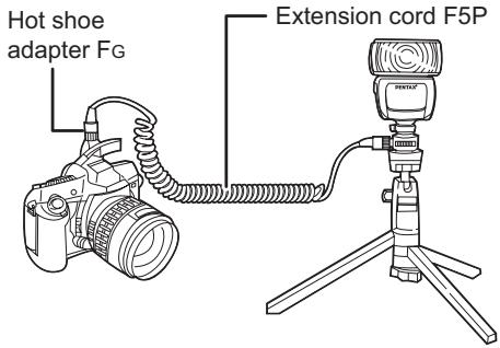 PENTAX AF 360 FGZ - ■Raccordement de l'AF360FGZ avec une rallonge - 1