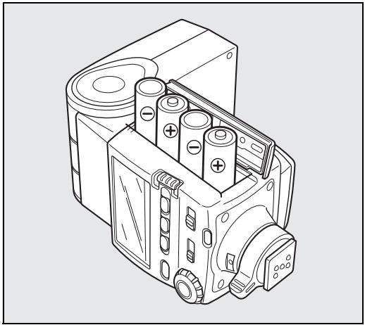PENTAX AF 540 FGZ - Mise en place des piles - 2