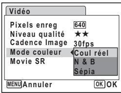 PENTAX OPTIO M30 - Enregistrement de séquences vidéo en noir et blanc ou sépia (mode couleur) - 1