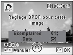 PENTAX OPTIO M30 - Utilisez le bouton vert pour spécifier si la date doit ou non apparaître. - 1