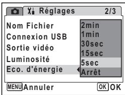 PENTAX OPTIO M30 - Utilisation de la fonction d'économie d'énergie - 1