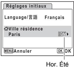 PENTAX OPTIO M30 - Réglage de ville résidence et horaire été - 1