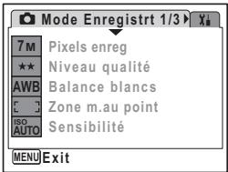 PENTAX OPTIO M30 - Réglage à l'aide des menus - 1
