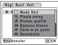 PENTAX OPTIO M30 - Attribuer une fonction au bouton vert - 1