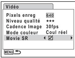 PENTAX OPTIO M30 - Réglage de la fonction Movie SR (stabilisateur vidéo) - 1