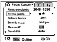 PENTAX OPTIO S - Sélection des niveaux de qualité - 1