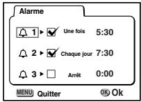 PENTAX OPTIO S - Vérification de l'avertissement sonore/alarme - 1