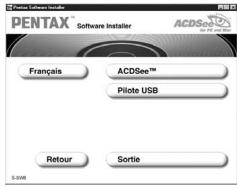PENTAX OPTIO S - Installation du pilote USB - 2