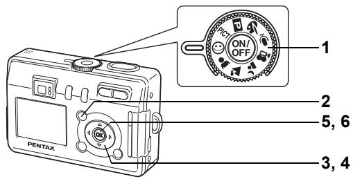PENTAX 1 2 ON/OFF 5, 6 3, 4