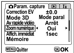 PENTAX OPTIO S4I - Activation de la fonction du zoom numérique - 1
