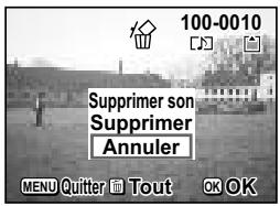 PENTAX OPTIO S4I - Suppression d'un message vocal uniquement - 1