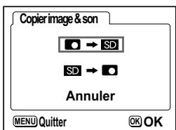PENTAX OPTIO S4I - Copie de fichiers de la mémoire intégrée vers la carte mémoire SD - 1