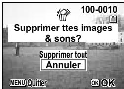 PENTAX OPTIO S4I - Suppression de toutes les images - 2