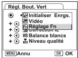 PENTAX OPTIO S6 - Enregistrement de fonctions fréquement utilisées (Réglage Fn) - 1